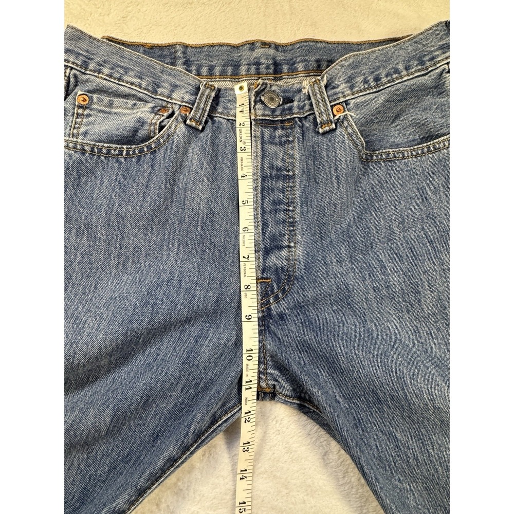 Levi's Men's 501 34x30 Original Straight Fit Jeans - Dark Wash - Picture 11 of 12